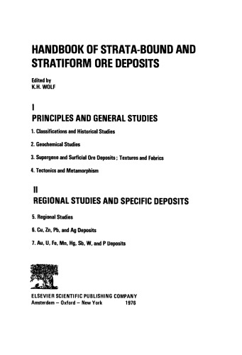 Handbook of Strata - Bound and Stratiform Ore Deposits