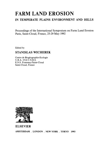 Farm Land Erosion. in Temperate Plains Environments and Hills