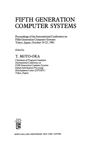 Fifth Generation Computer Systems