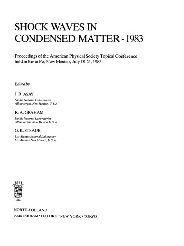 Shock Waves in Condensed Matter 1983