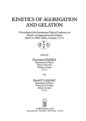 Kinetics of Aggregation and Gelation