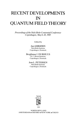 Recent Developments in Quantum Field Theory