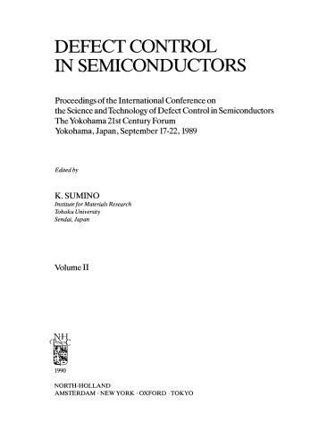 Defect Control in Semiconductors