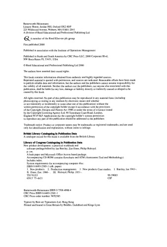 New Product Development. A practical workbook for improving performance