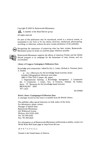 Knowledge and Communities