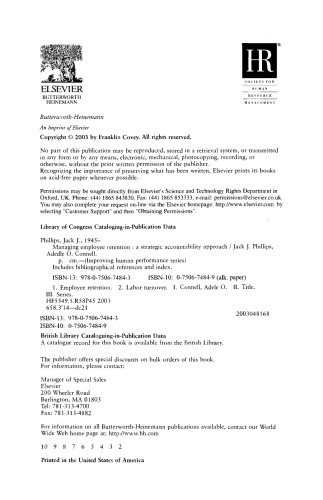 Managing Employee Retention. A Strategic Accountability Approach