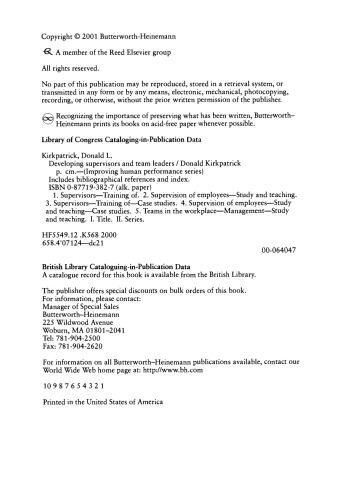 Developing Supervisors and Team Leaders