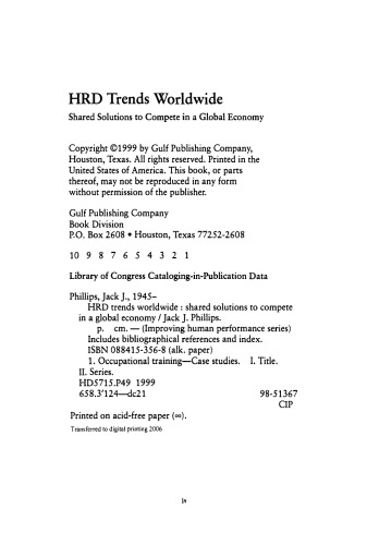 HRD Trends Worldwide. Shared Solutions to Compete in a Global Economy