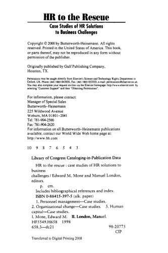 HR to the Rescue. Case Studies of HR Solutions to Business Challenges