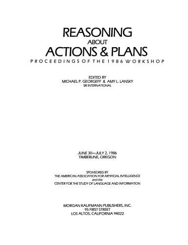 Reasoning About Actions & Plans