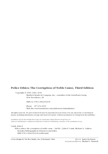 Police Ethics (Revised Printing)