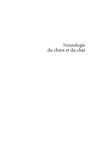 Neurologie du chien et du chat