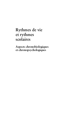 Rythmes de vie et rythmes scolaires
