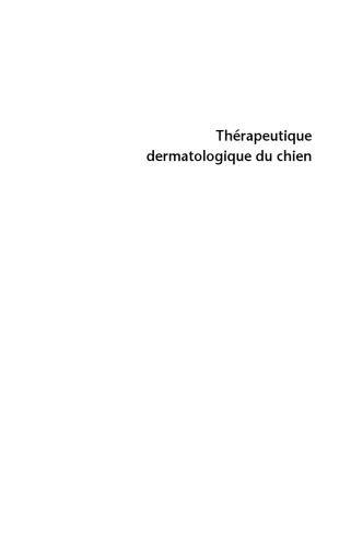 Thérapeutique dermatologique du chien