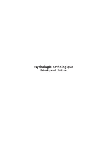 Psychologie pathologique