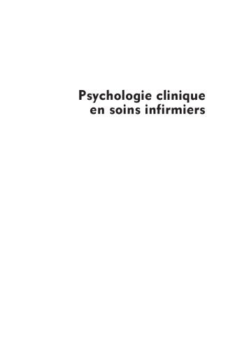 Psychologie clinique et soins infirmiers