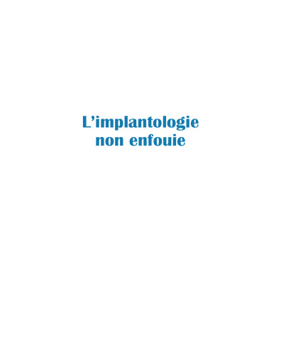 L'implantologie non enfouie