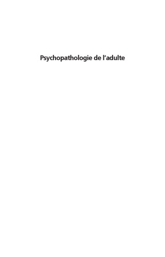 Psychopathologie de l'adulte