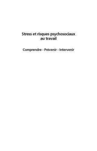 Stress et risques psychosociaux au travail