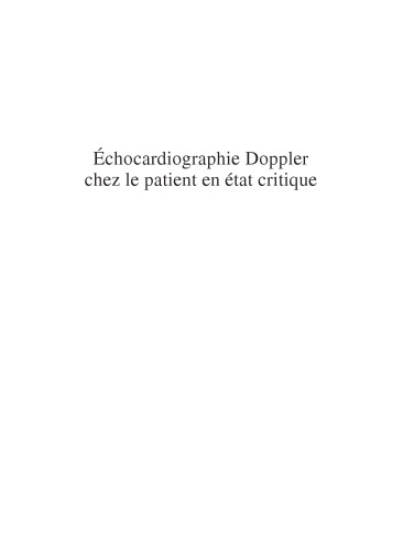 Échocardiographie Doppler chez le patient en état critique