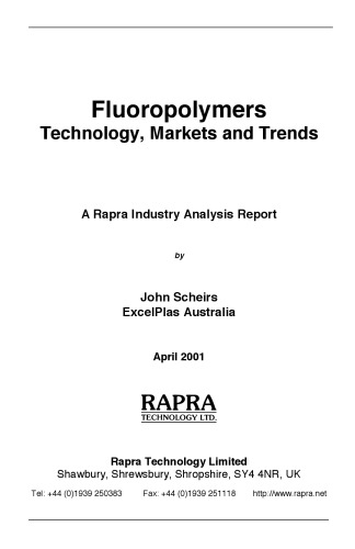 Fluoropolymers - Technology, Markets and Trends