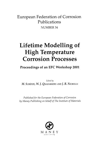 Lifetime Modelling of High Temperature Corrosion Processes
