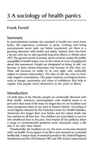 Environmental Health - Third World Problems - First World Preoccupations