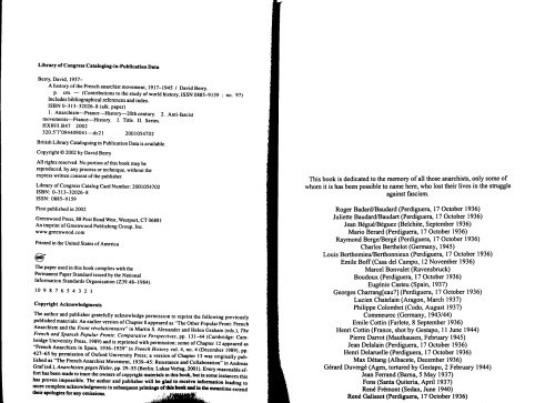 A History of the French Anarchist Movement, 1917-1945