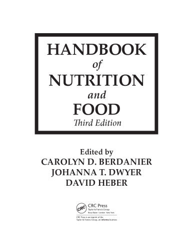 Handbook of Nutrition and Food, Third Edition