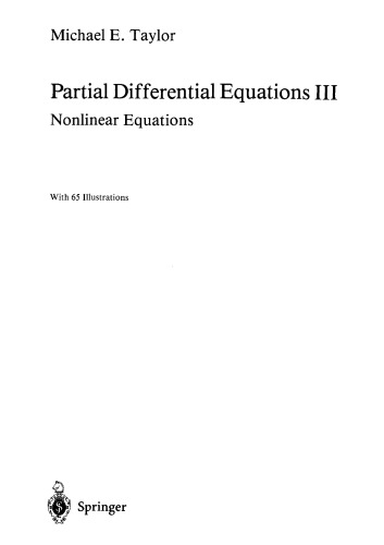 Partial Differential Equations III: Nonlinear Equations