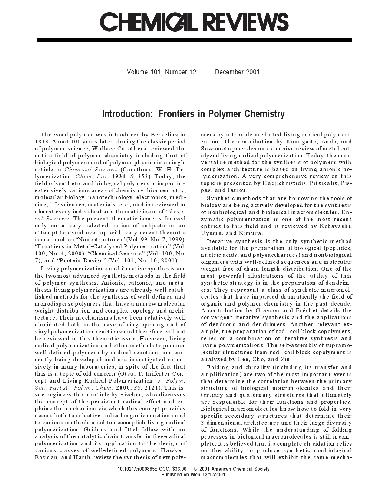 Frontiers in Polymer Chemistry