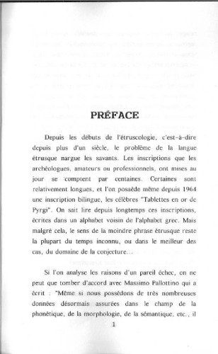 La langue étrusque : une nouvelle approche