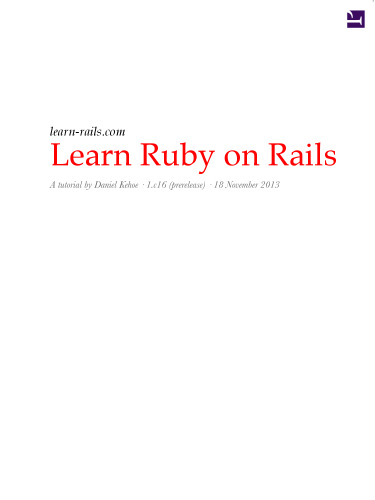 Learn Ruby on Rails