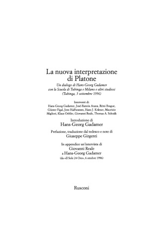 La nuova interpretazione di Platone