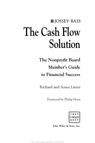 The Cash Flow Solution: The Nonprofit Board Member's Guide to Financial Success