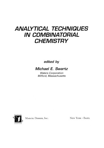 Analytical Techniques in Combinatorial Chemistry