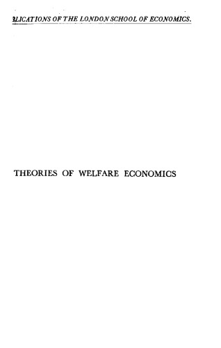 Theories of Welfare Economics