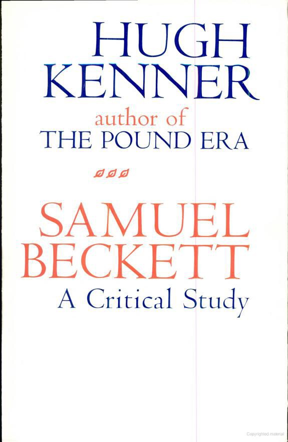 Samuel Beckett: A Critical Study