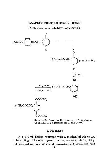 Organic Syntheses An annual publication of satisfactory methods