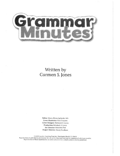 Grammar Minutes, Gr. 3