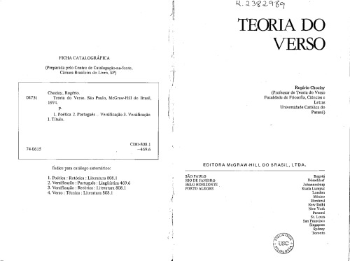 Teoria do Verso [versificação portuguesa, métrica portuguesa]