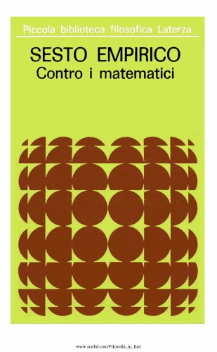 Contro i matematici. Libri I-VI