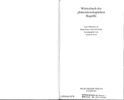 Wörterbuch der phänomenologischen Begriffe