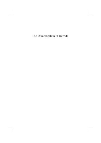 The Domestication of Derrida: Rorty, Pragmatism and Deconstruction