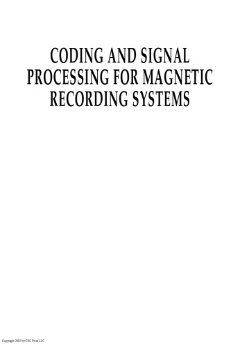 Coding and Signal Processing for Magnetic Recording Systems