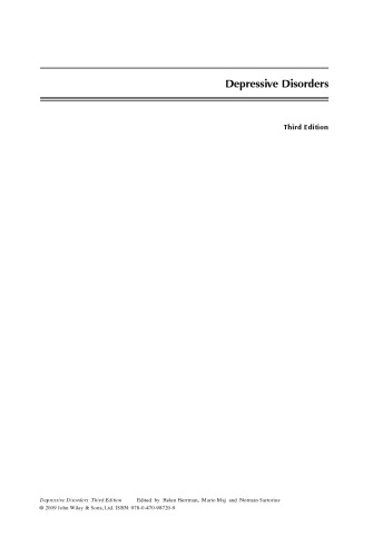 Depressive Disorders, WPA Series Evidence and Experience in Psychiatry