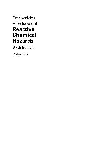 Bretherick's Handbook of Reactive Chemical Hazards