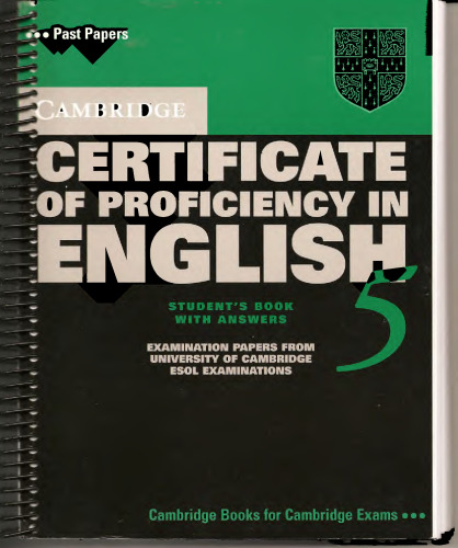 Cambridge Certificate of Proficiency in English 5 Student's Book with Answers: Examination Papers from University of Cambridge ESOL Examinations