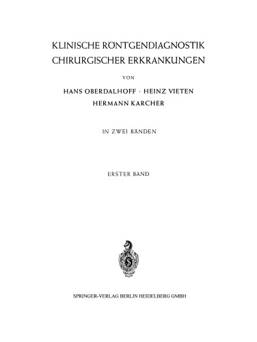 Klinische Röntgendiagnostik Chirurgischer Erkrankungen
