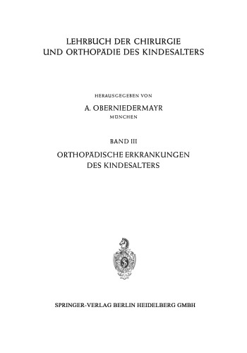 Orthopädische Erkrankungen des Kindesalters